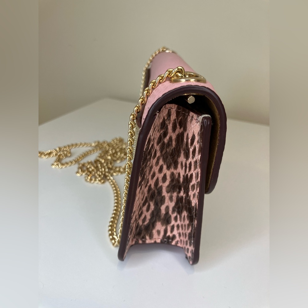 Coach Morgan Crossbody In Signature Canvas Pink With Snake Embossed Leather - Picture 4 of 11